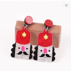 Christmas Soldier Head Dangle Earrings
